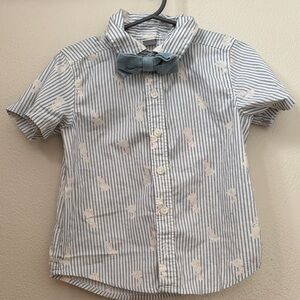 Old Navy, Easter, bunny button up Kids Shirt with Bow Tie-3T